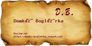 Demkó Boglárka névjegykártya