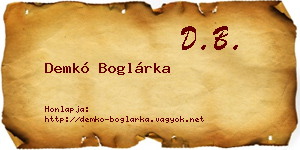 Demkó Boglárka névjegykártya